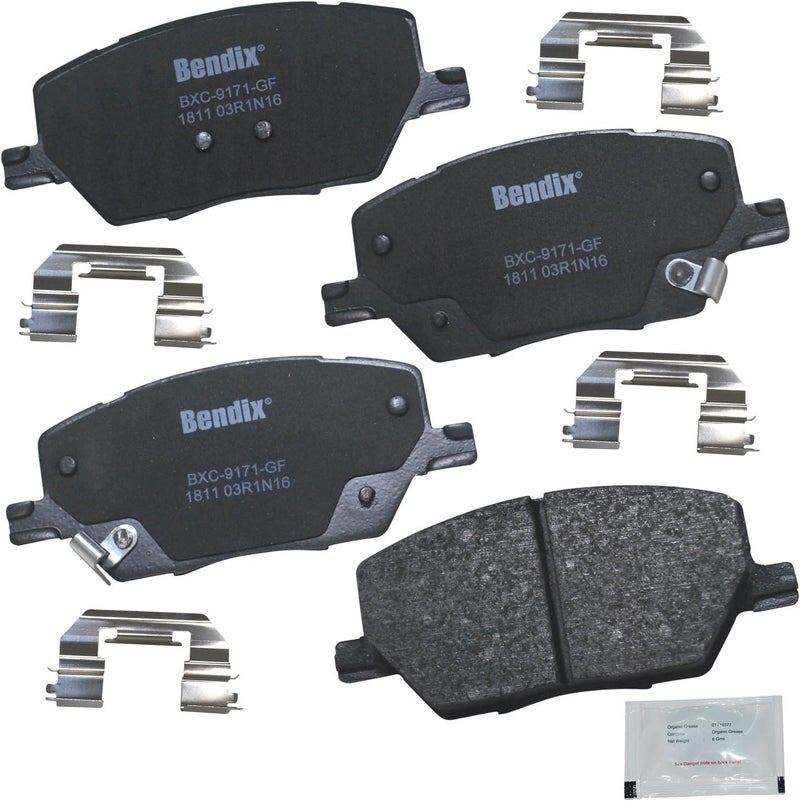 Bendix Priority1 CFC1811 Ceramic Front Brake Pads for Fiat 500X 2021-2016, Jeep Compass 2022-2017, Renegade 2021-2015 - Image 1